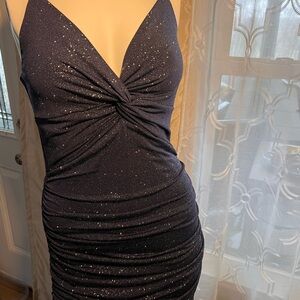 Lucy in the Sky Blue Ruched Mini Dress